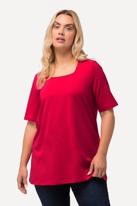 T-Shirt, A-Linie, Carree-Ausschnitt, Halbarm