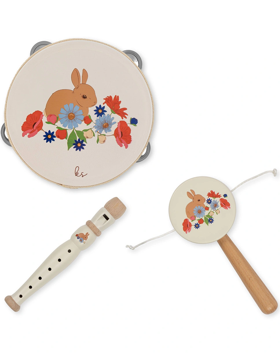 Holz-Musikinstrumente BUNNY 3-teilig