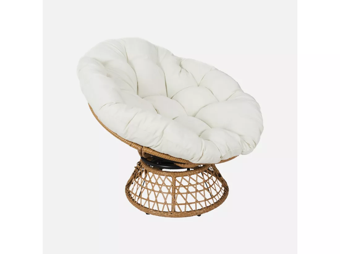 Fauteuil papasan polyrotin rotatif. loveuse outdoor/indoor Ø96cm