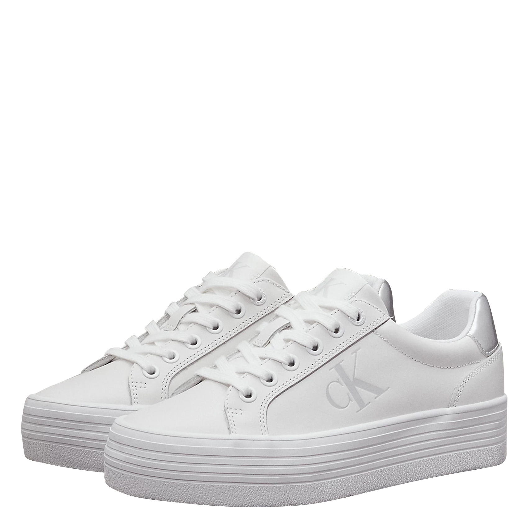 Baskets compensées en cuir | Bleu