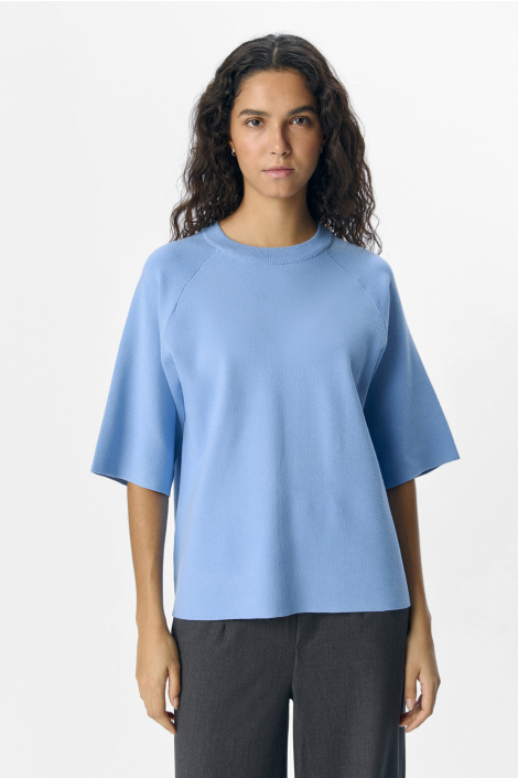 Object blauwe dames trui