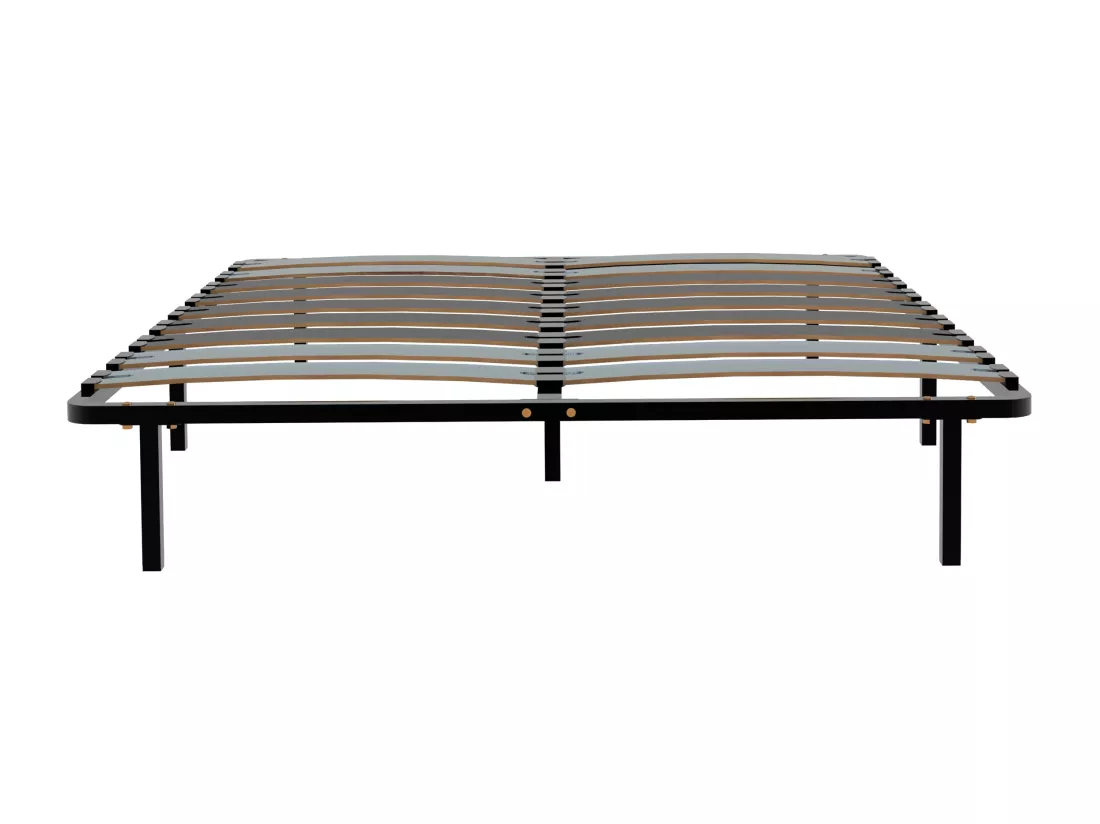 OLYMPE LITERIE | Sommier à lattes en métal WINDSOR 140x190 cm | Coloris Noir | Livré en kit