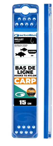 Bas de Ligne Garbolino Compétition – Hameçons Pellet Carp 15cm (8 pièces)