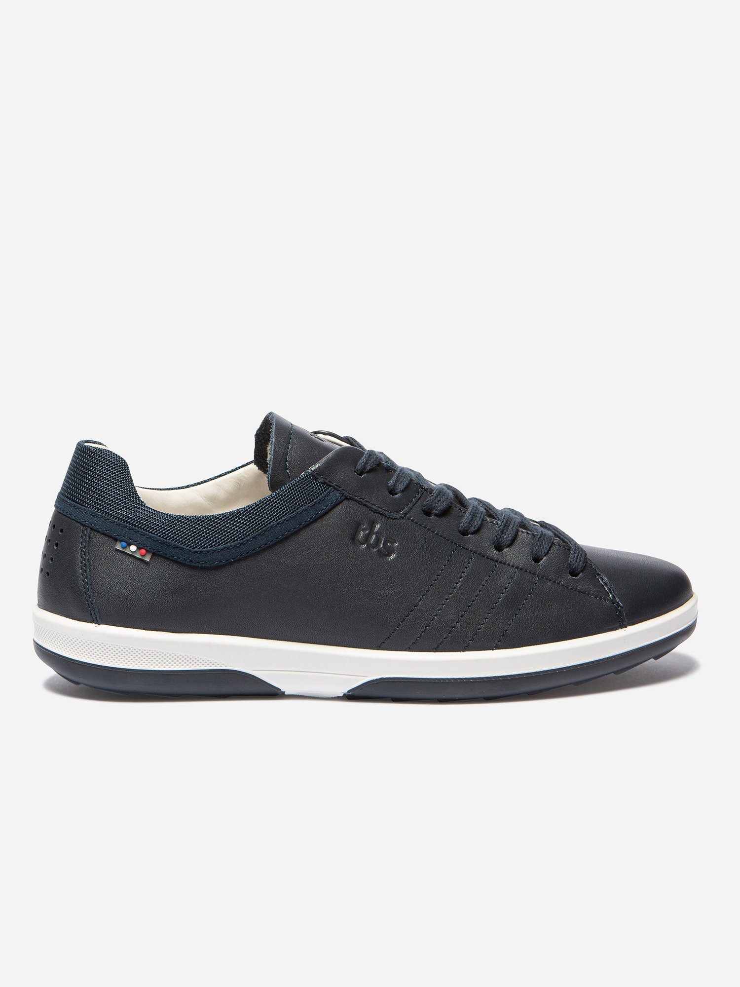Tennis Homme Confort Cuir Marine