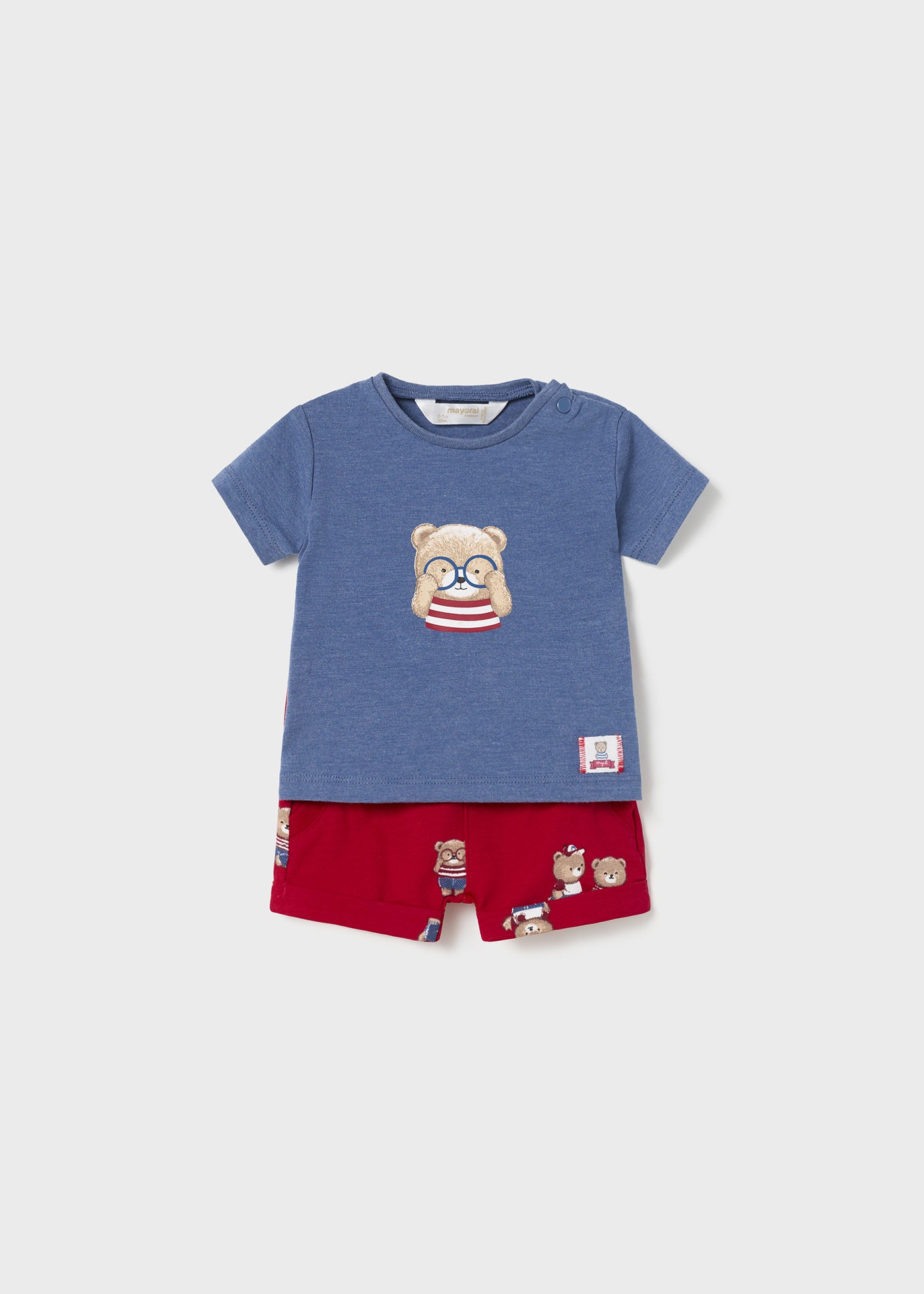 Conjunto de duas peças em algodão estampado para recém-nascido