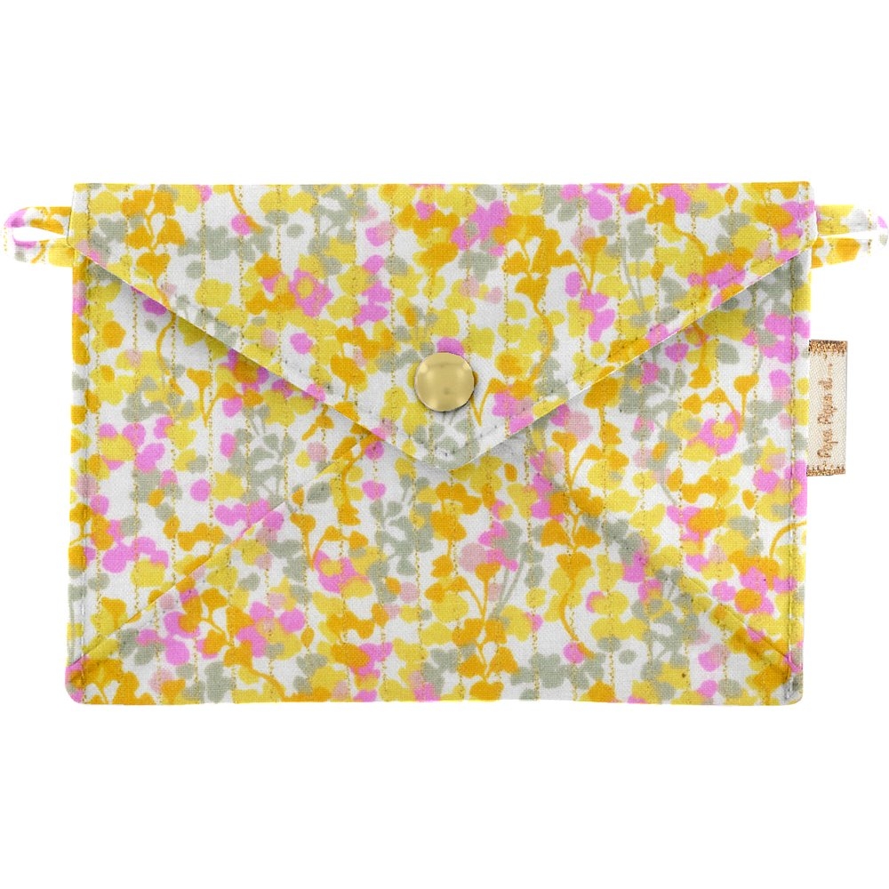 Petite Pochette Enveloppe Mimosa Jaune Rose