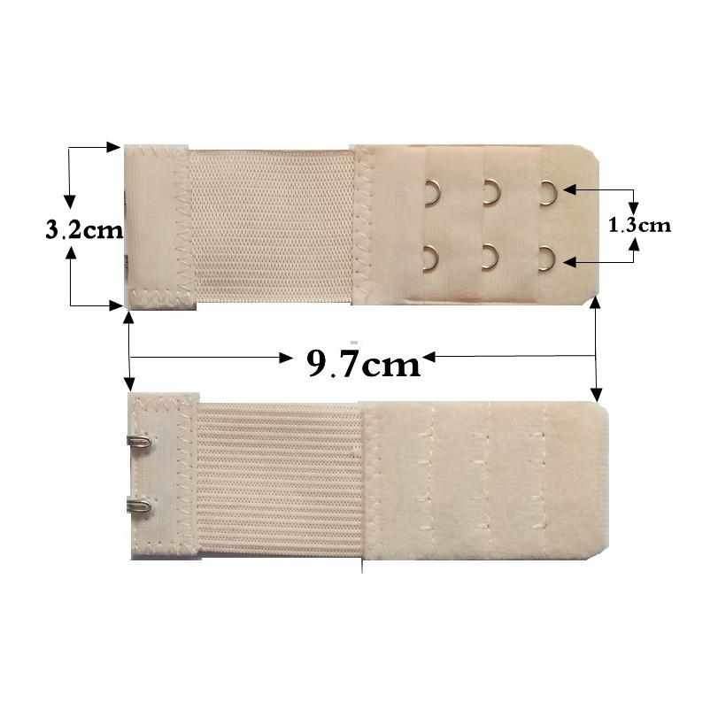 (6er Set) BH Verlängerung Erweiterung mit 2 / 3 Haken Verschluss - Beige