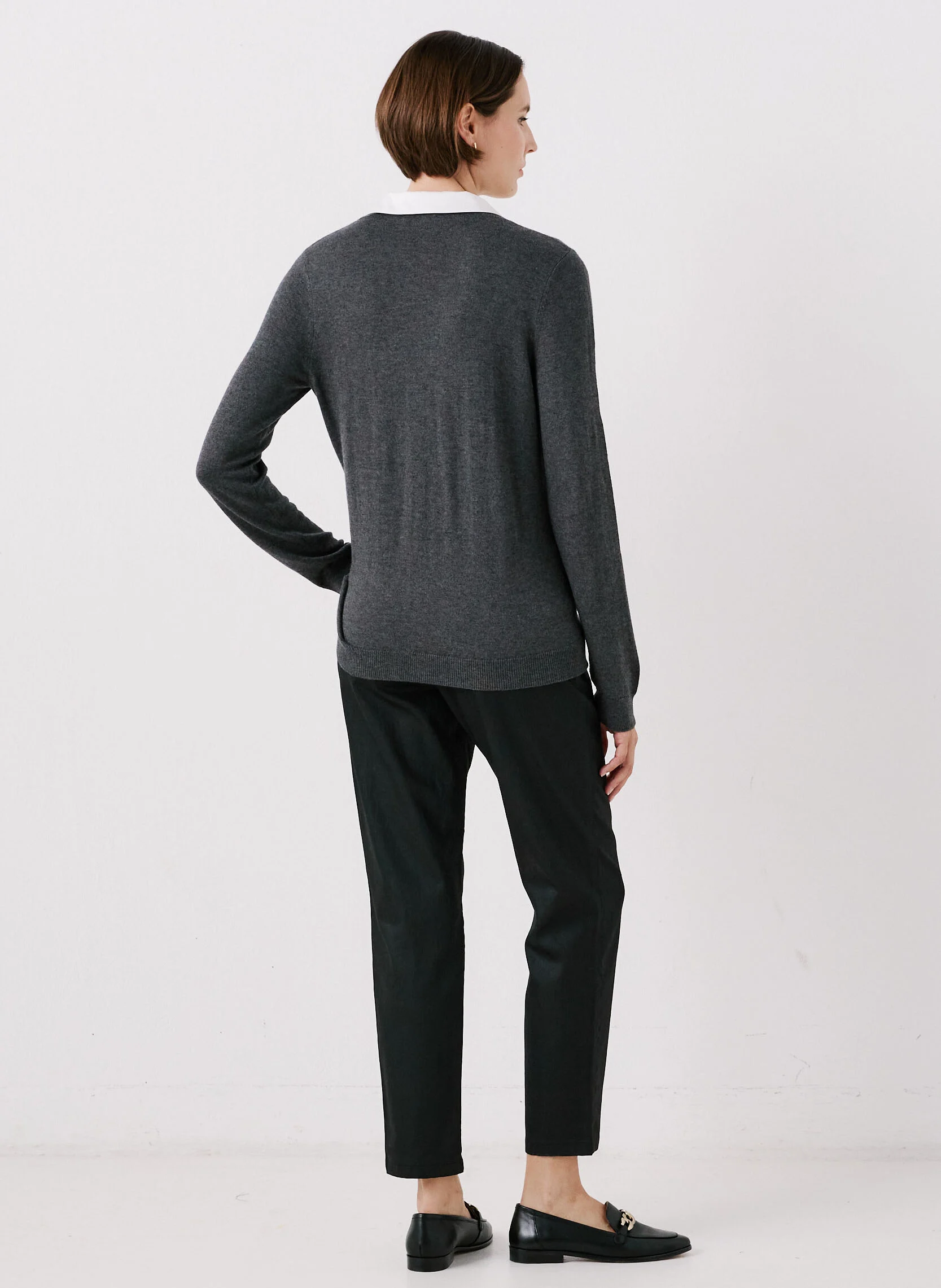 MWILFORD - Pull droit avec col amovible | Gris