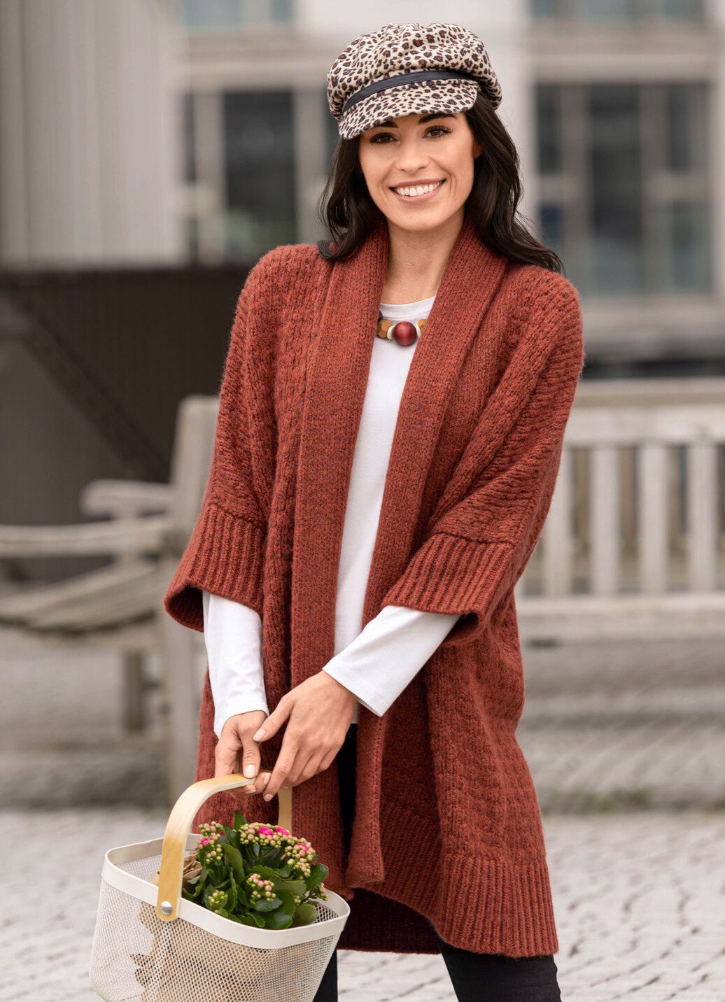 Strickjacke in Longform