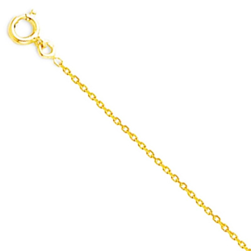 Collier Chaine Or 18 Carats 750/000 Jaune Forçat Diamantée - Enfant