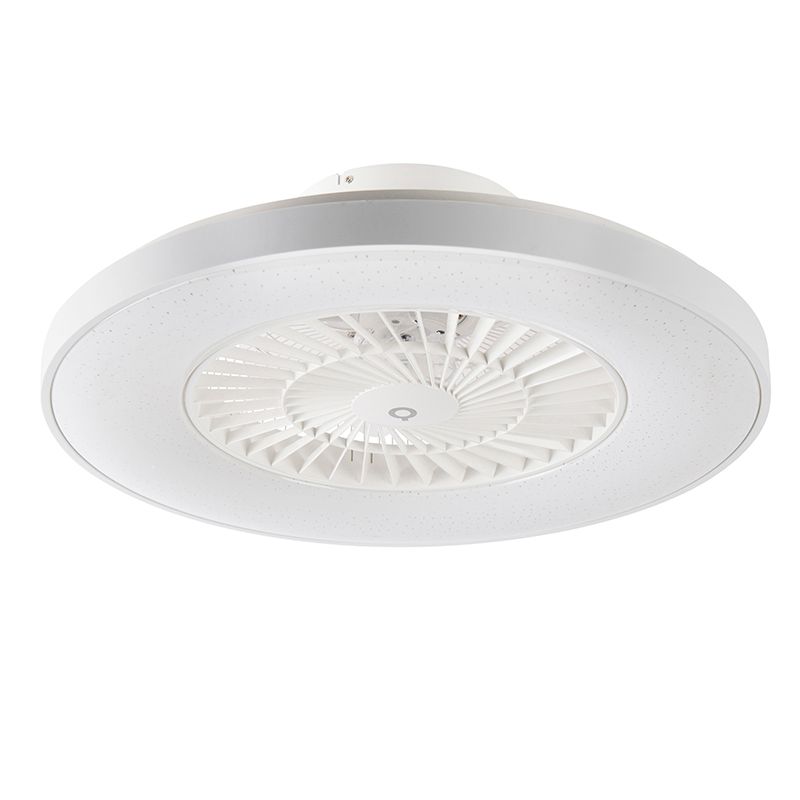 Plafondventilator wit met ster effect 60cm incl. LED dimbaar met afstandsbediening - Climo