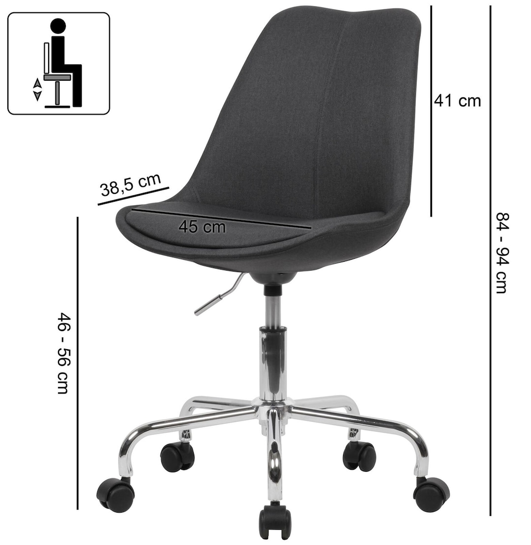 Bürostuhl Drammen Schwarz/Silberfarbig