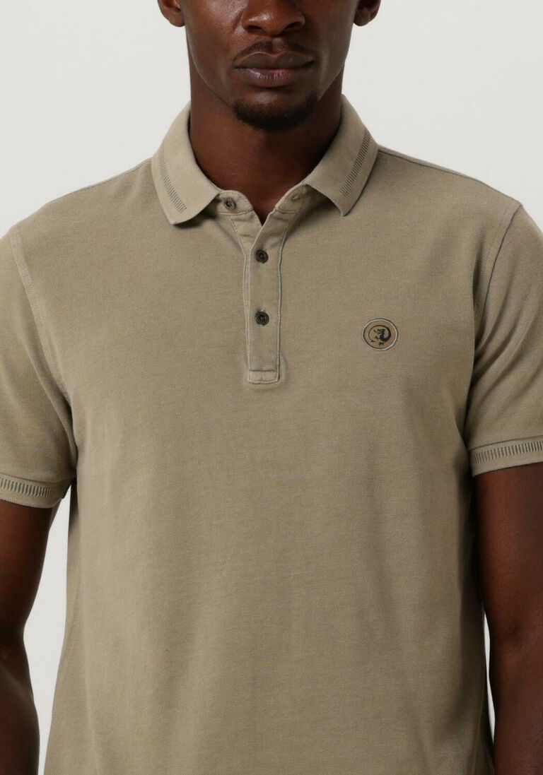 CAST IRON olijf cast iron polo short sleeve polo injected cotton pique