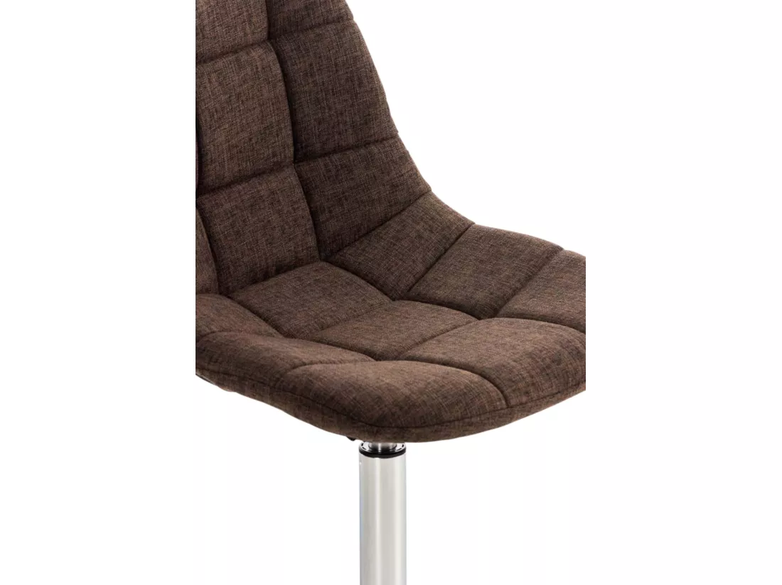 Lot de 2 Chaise de bureau - Tissu & Métal chromé - Marron - Emil