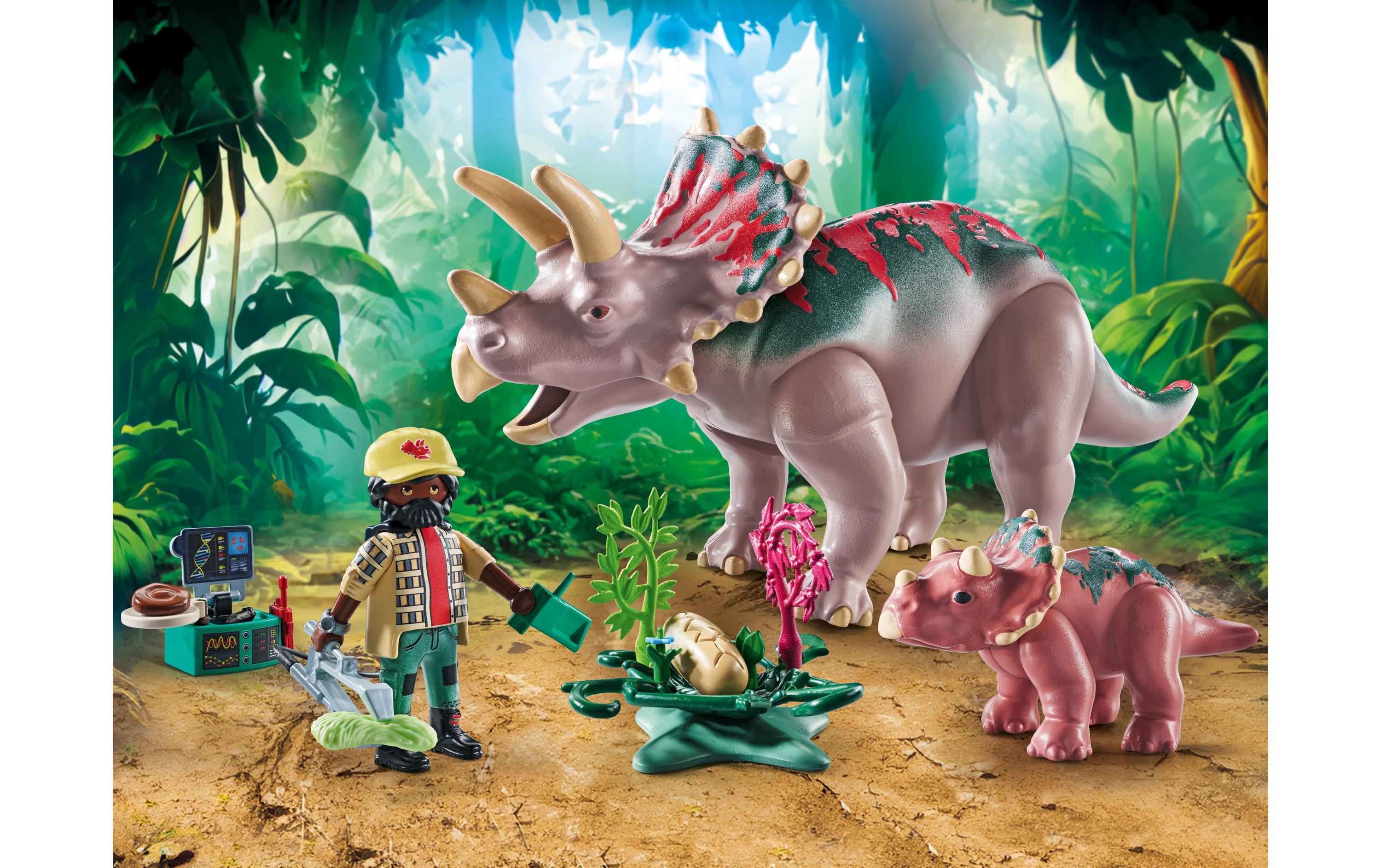 Dinos Triceratops mit Jungtier 71821Spielfiguren-Set