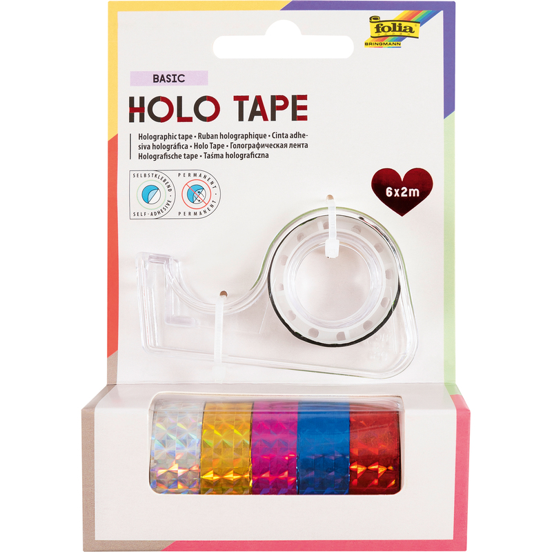 Folia Klebeband Holo Tape Basic, 6 Stück, 12 mm x 2 m