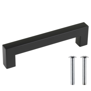 Greep Eddy zwart rvs 128 mm