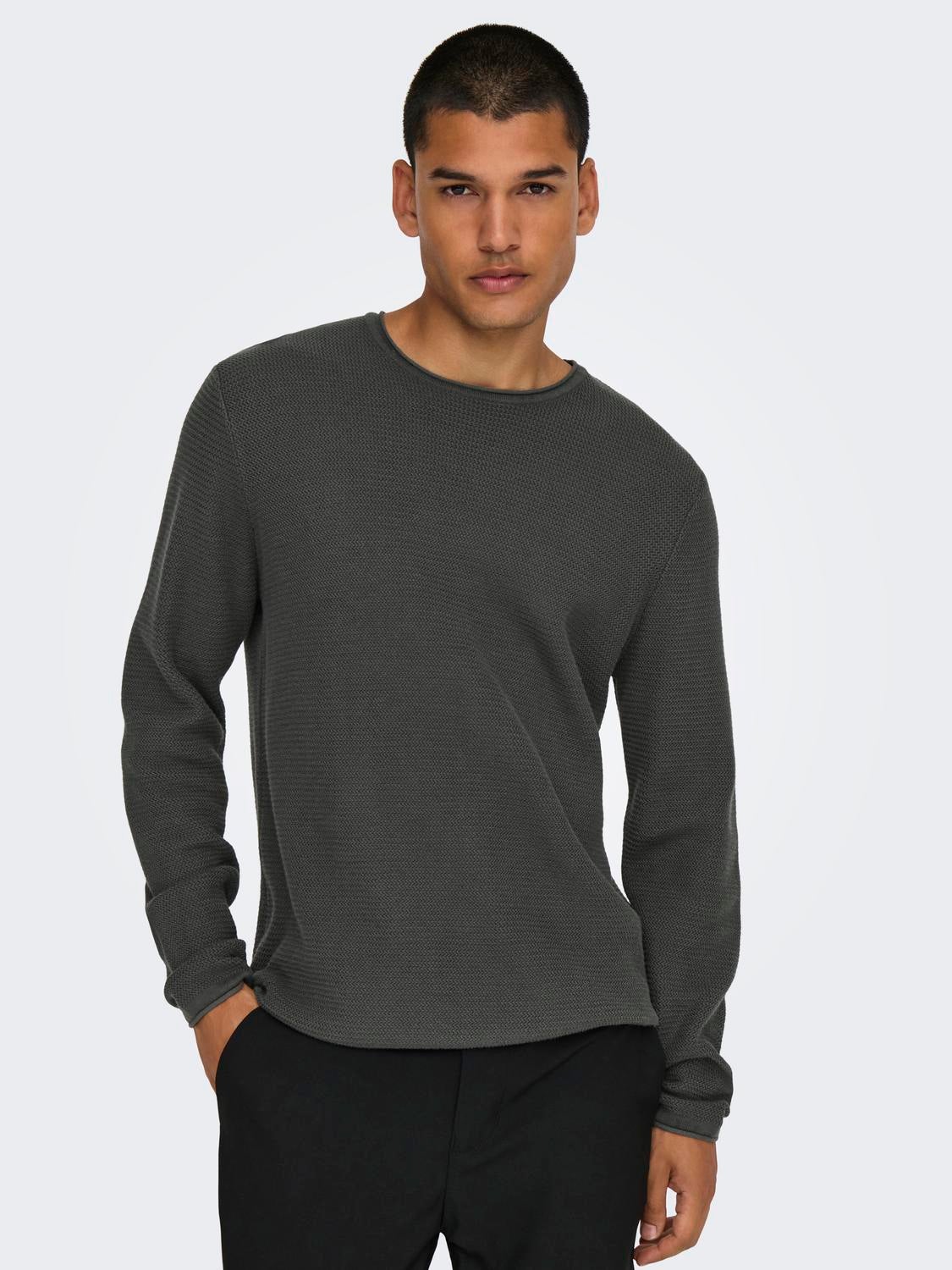 ONSERIC Pullover Grey Pinstripe