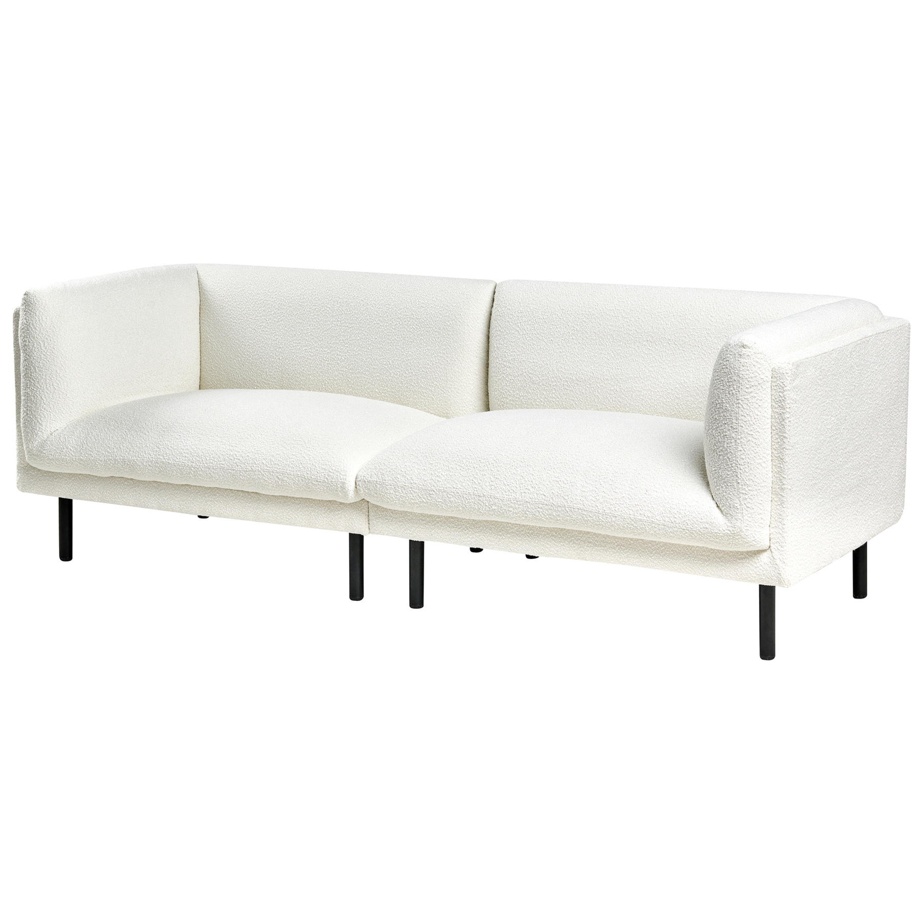Beliani - VORGOD - Driezitsbank - Off-white - Bouclé