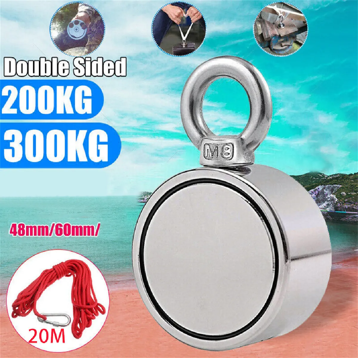 Kit de Pêche à l'Aimant - 200KG