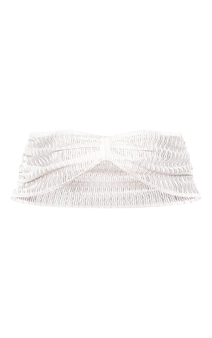Crème Haut Drapé Bardot Texturé Ensemble Coordonné