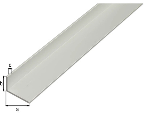 Aluminium hoekprofiel, zilver geanodiseerd, 30x20x2 mm, 2,6 m