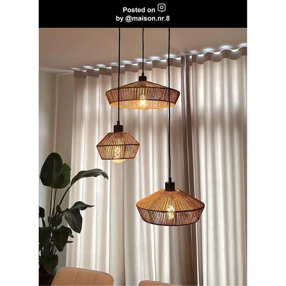 Lucide YUNKAI Hanglamp - Naturel