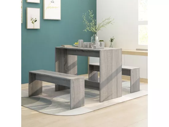 Ensemble à manger 3 pcs Sonoma gris Bois d'ingénierie