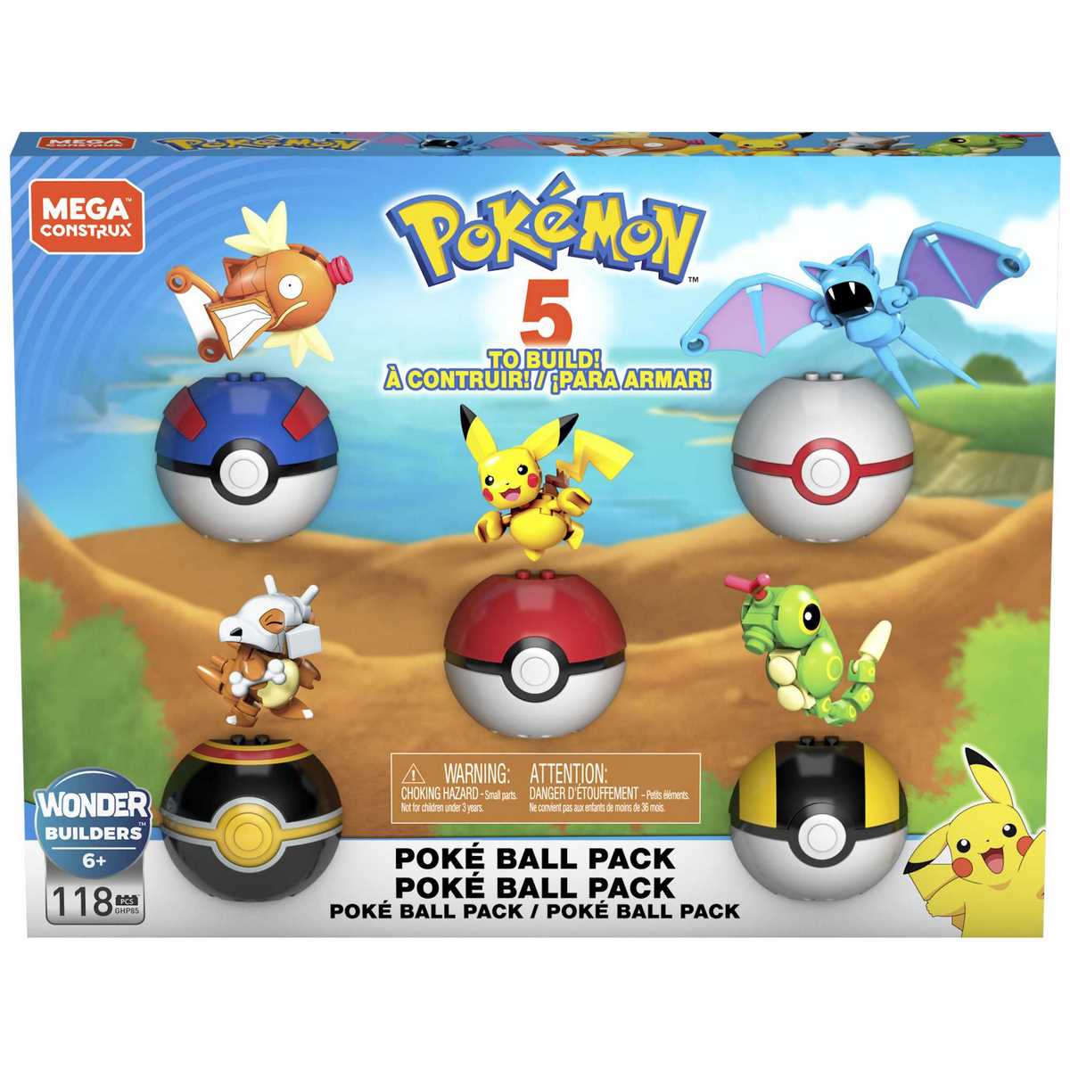 Coffret Poké Ball Pack - 5 Pokémon Mega Construx