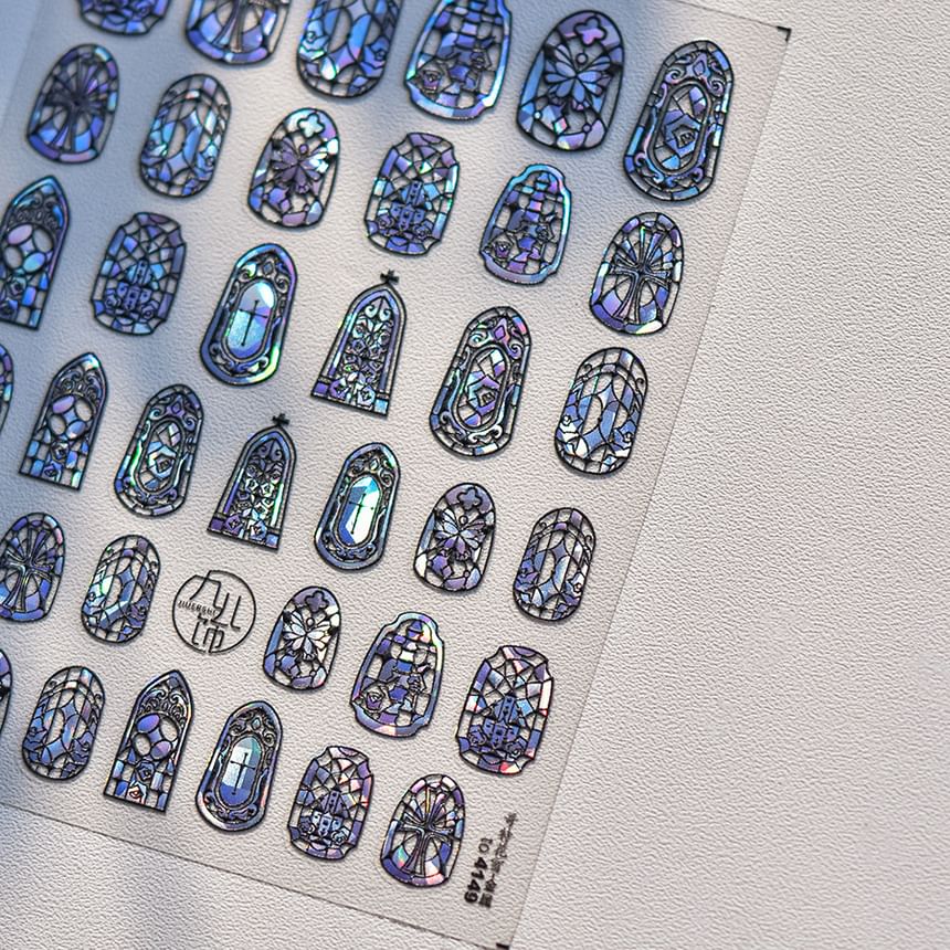 tomoni - Nail Art Stickers met Gebeitst Ramen
