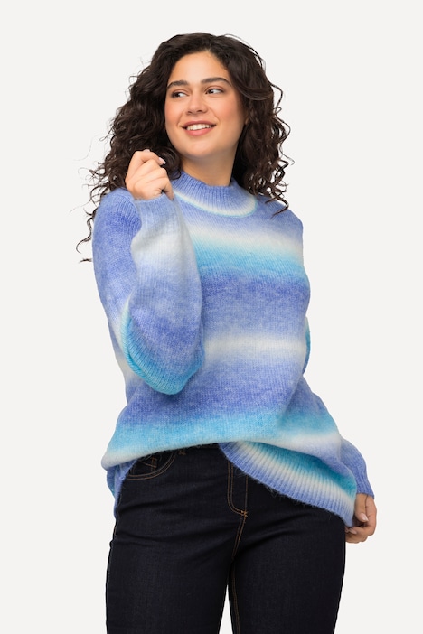 Pullover, Farbverlauf, Stehkragen, Langarm