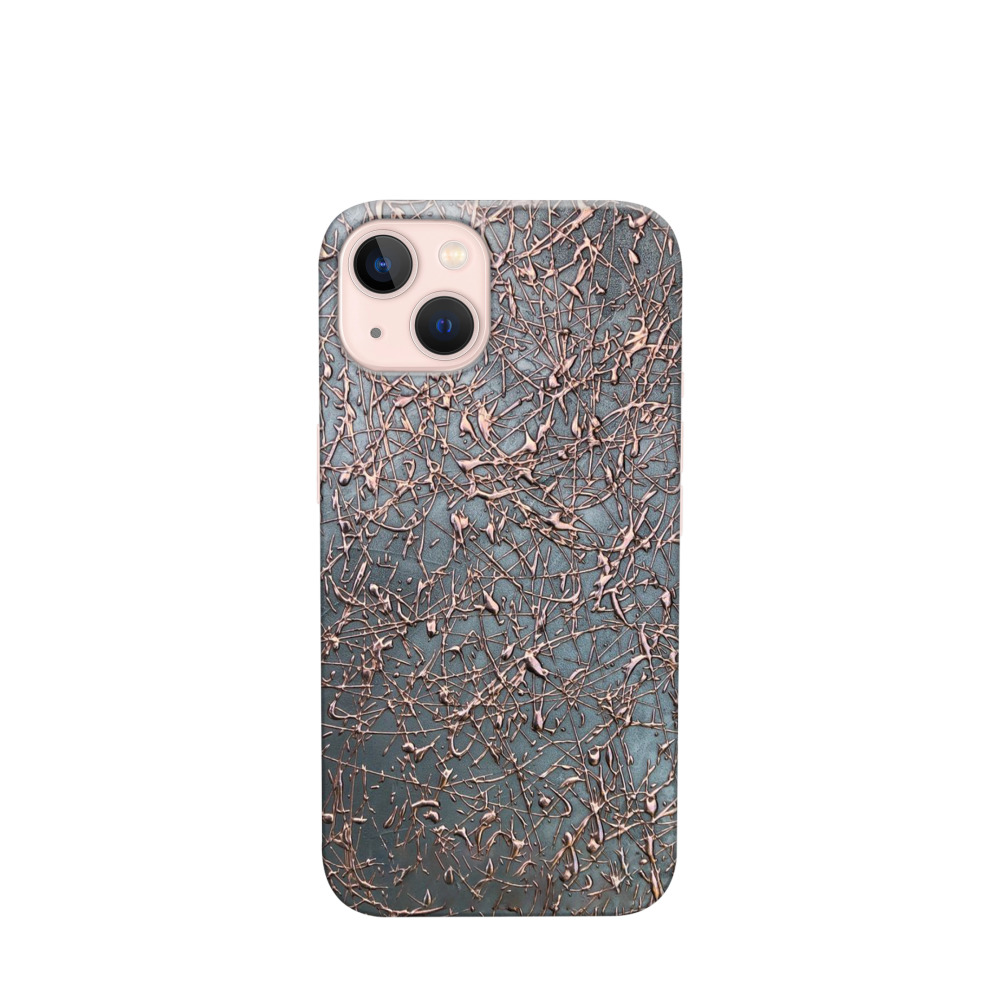 iPhone 13 Kunststoff Hülle Kupfernetz - Bronze