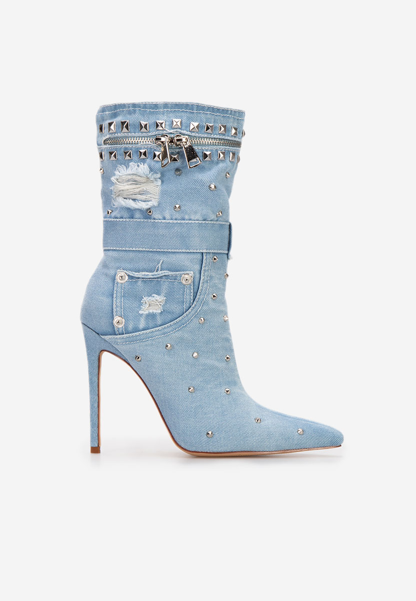 Bottines stiletto bleus Azzaro