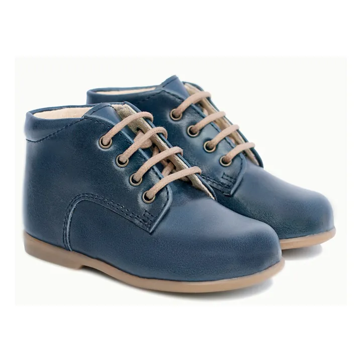 Poppée Bottillons Birthday Cuir | Bleu canard