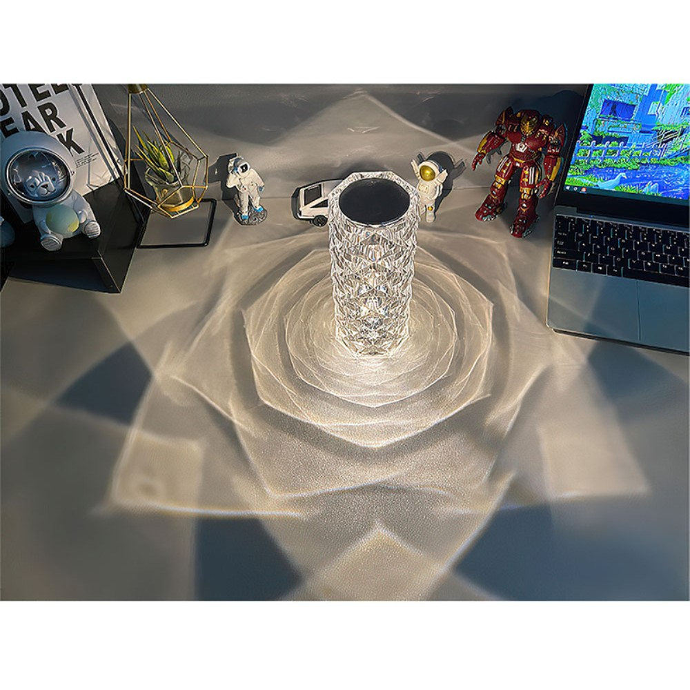 Dimmbare LED Diamant Lampe USB Home Deko Beleuchtung Nachtlicht im Kristall Design inkl. Fernbedienung - Bunt