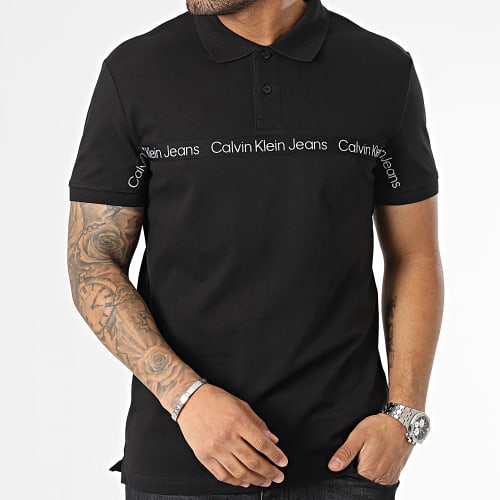 Polo Manches Courtes Logo Tape 2856 Noir