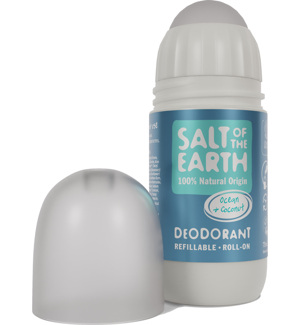 Salt Of The Earth Natural Deodorant Roll On, Ocean & Coconut (75 ml)