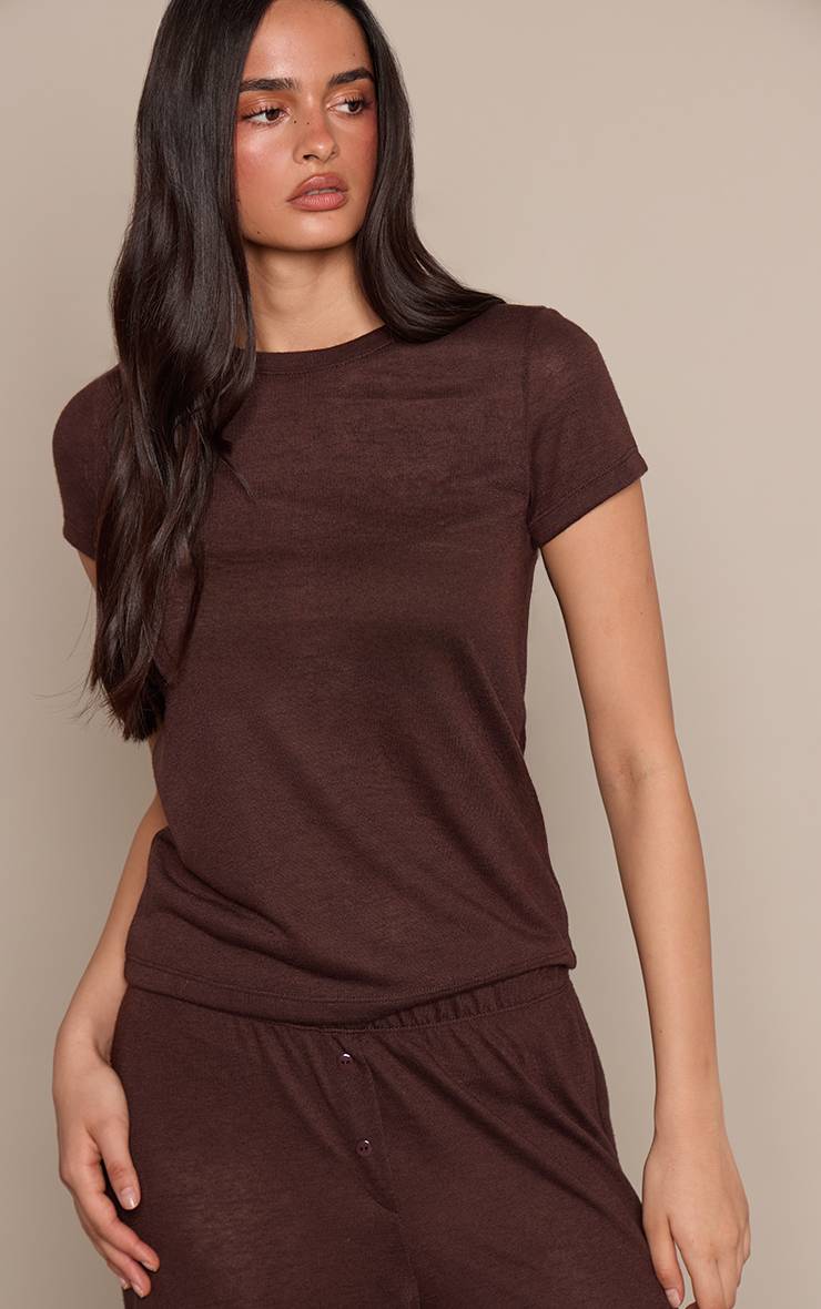 T-shirt En Jersey Slub Chiné À Manches Courtes