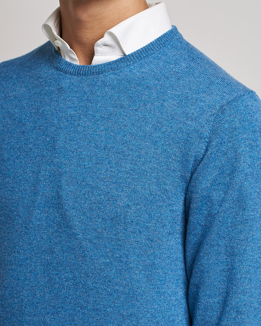 Piacenza Cashmere Cashmere Crew Neck Sweater Light Blue