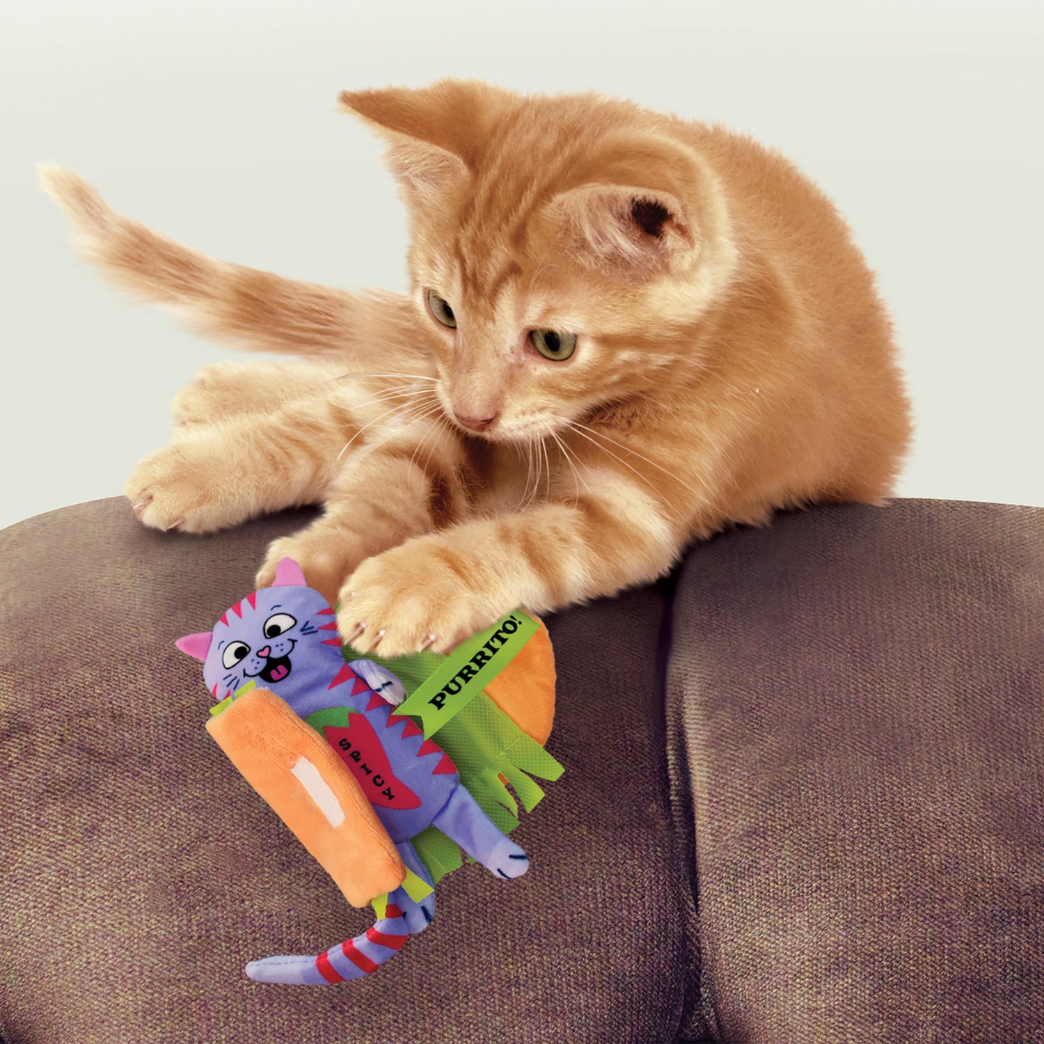 Kong kattenspeelgoed pull-a-partz purrito 20,3 x 9,6 x 3,5 cm