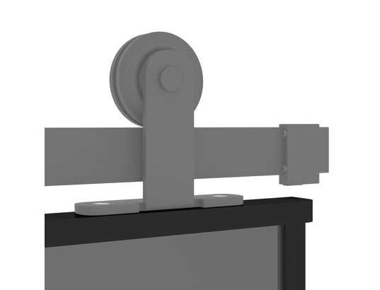 VIDAXL - Porte verre Porte coulissante noir 102,5x205 cm verre trempé aluminium