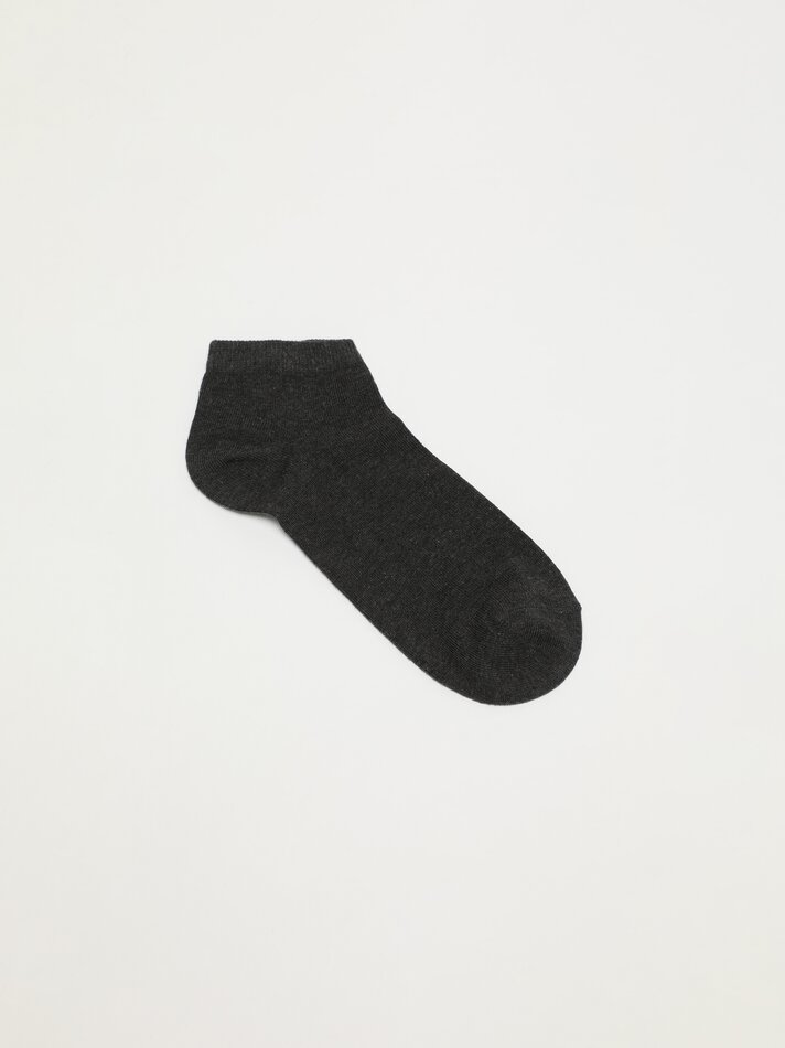 Pacote com 7 pares de meias básicas de cano curto - Cinza