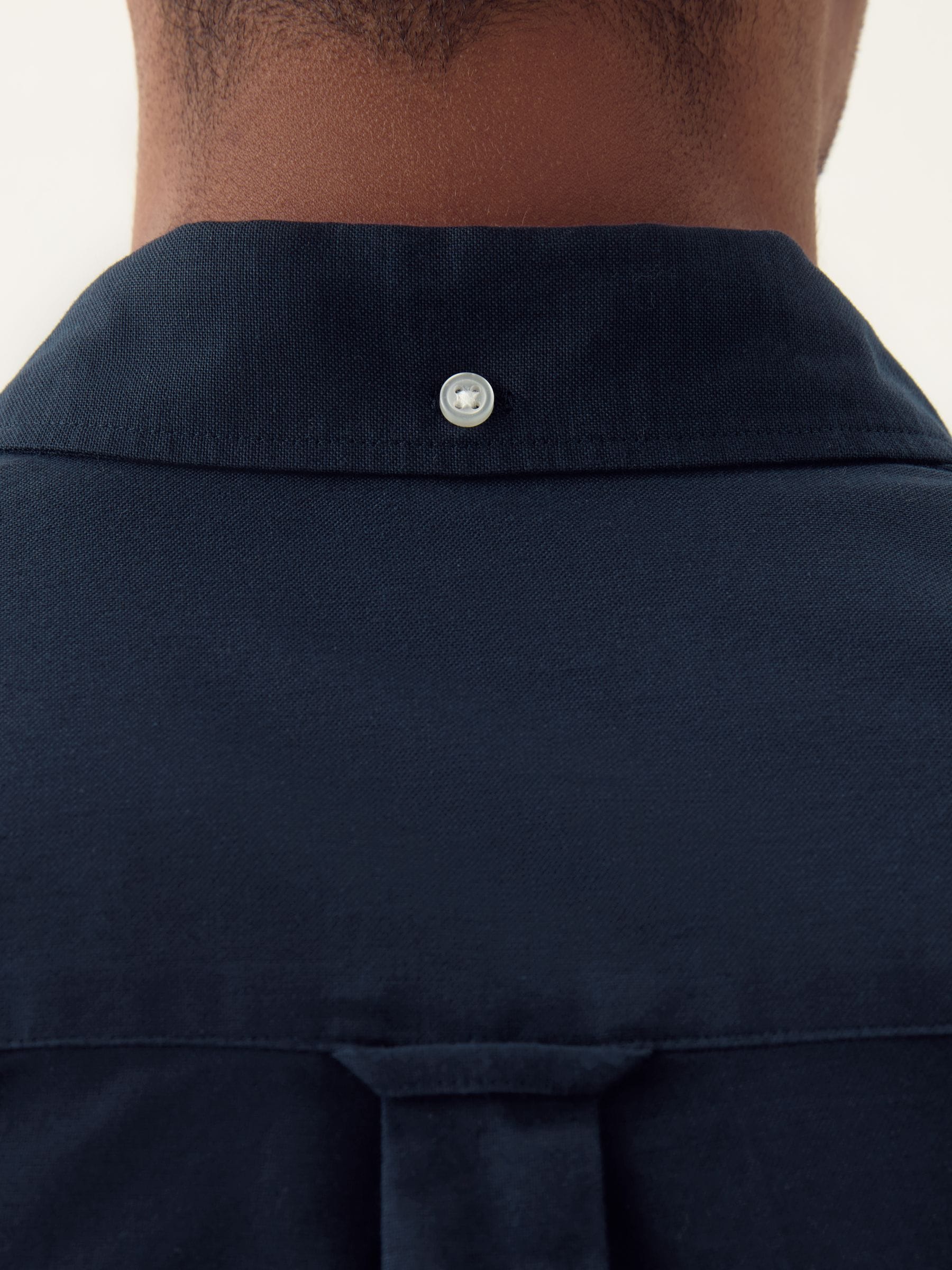 Donkerblauw - Normale Pasvorm - Oxford-overhemd met korte mouwen