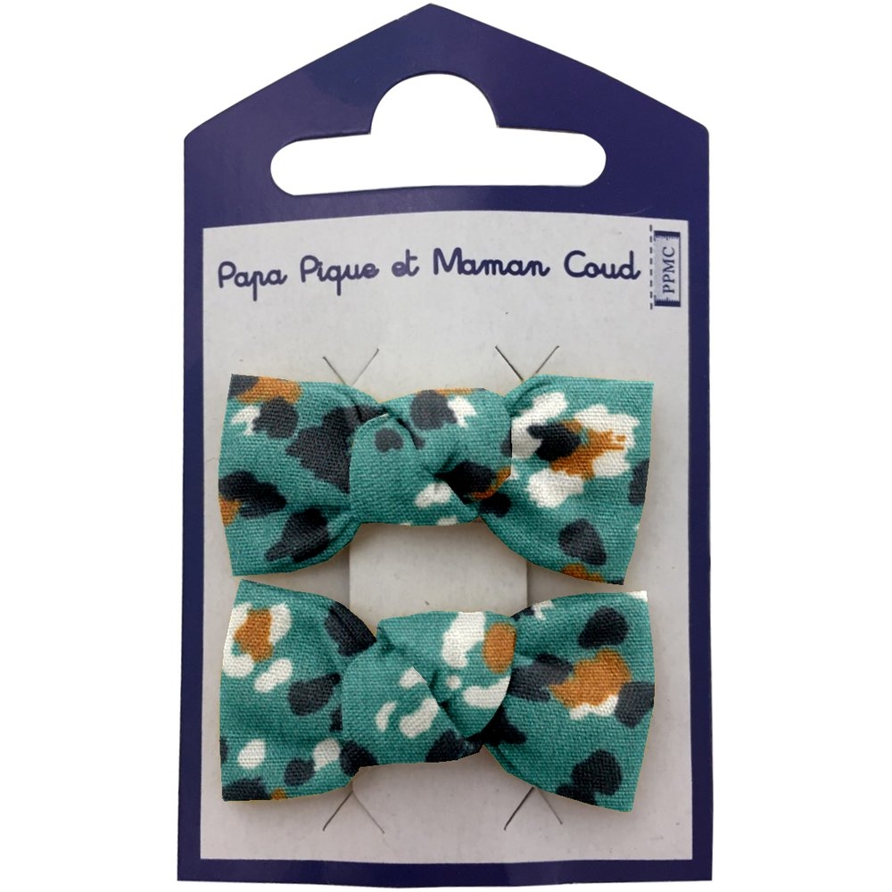Barrettes Clic-Clac Petits Noeuds Panthère Jade