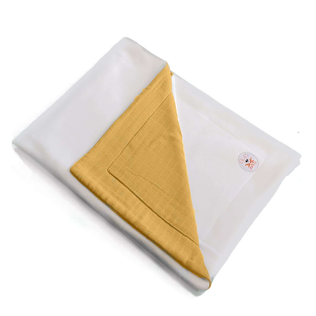 Papate Couverture en Coton Bio Rex blanc/honey - 70x95 cm