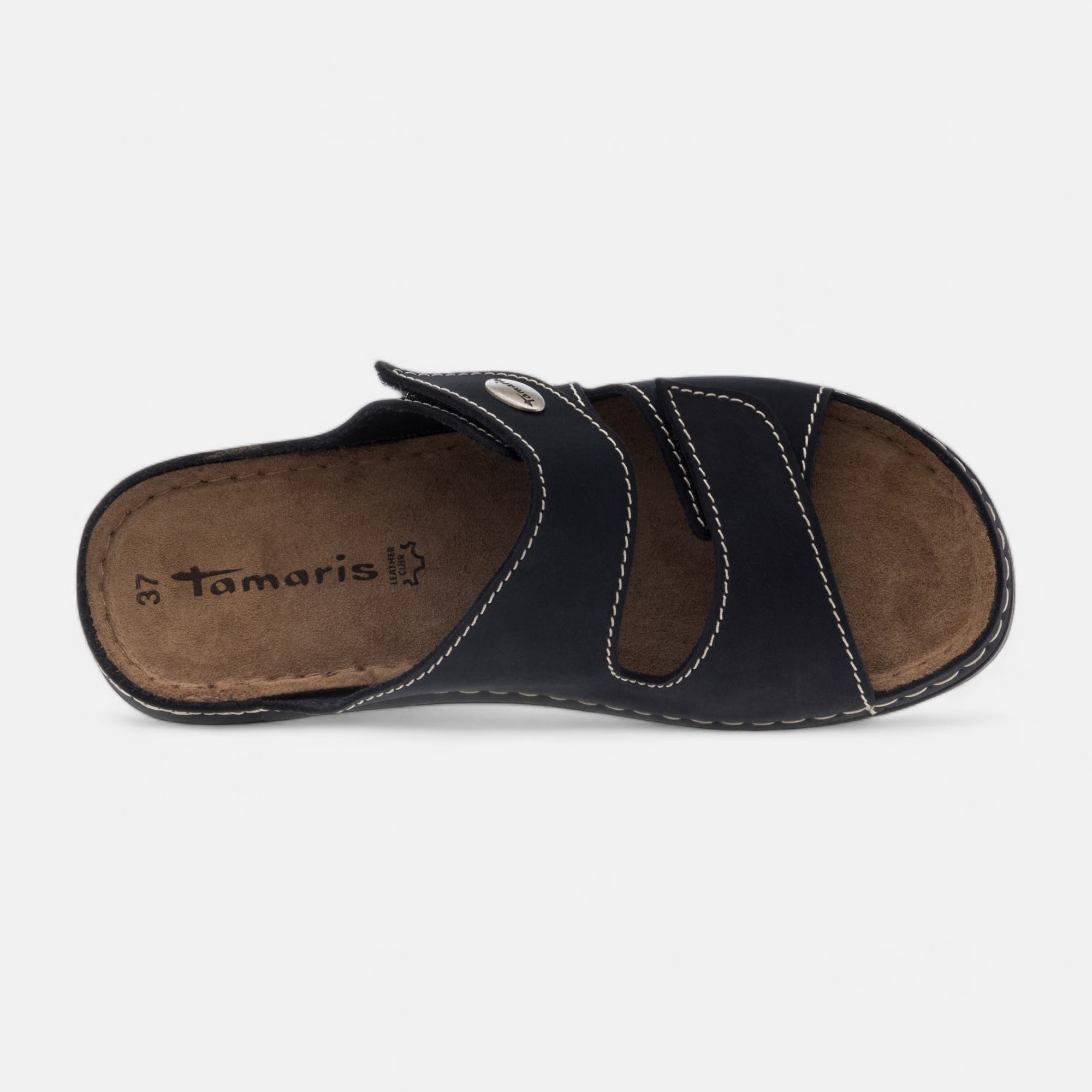 Chaussures confort paramédical Femme en cuir bleu