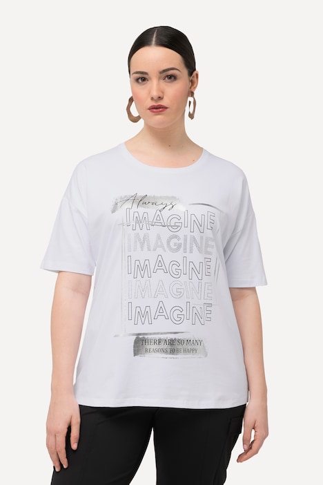 T-Shirt, Imagine, Ziersteine, Rundhals, Halbarm
