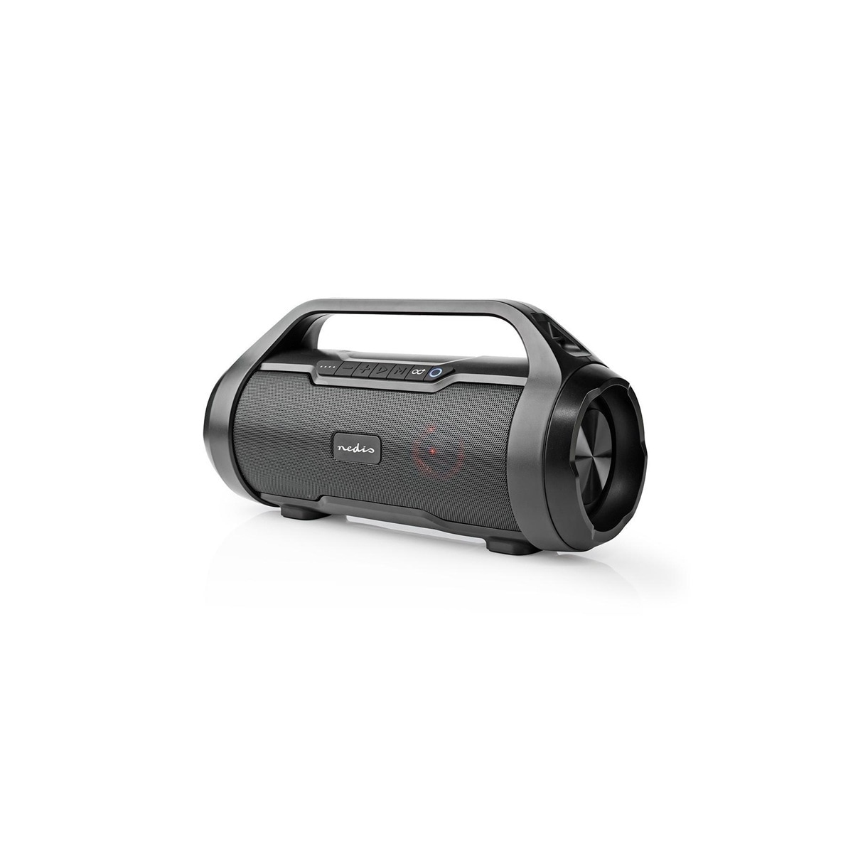Nedis Bluetooth® Party Boombox | 6 timer | 2.0 | 120 W | Media avspilling: AUX / Micro SD / USB | IPX5 | Linkable | Bære håndtak | Party lys | Sort