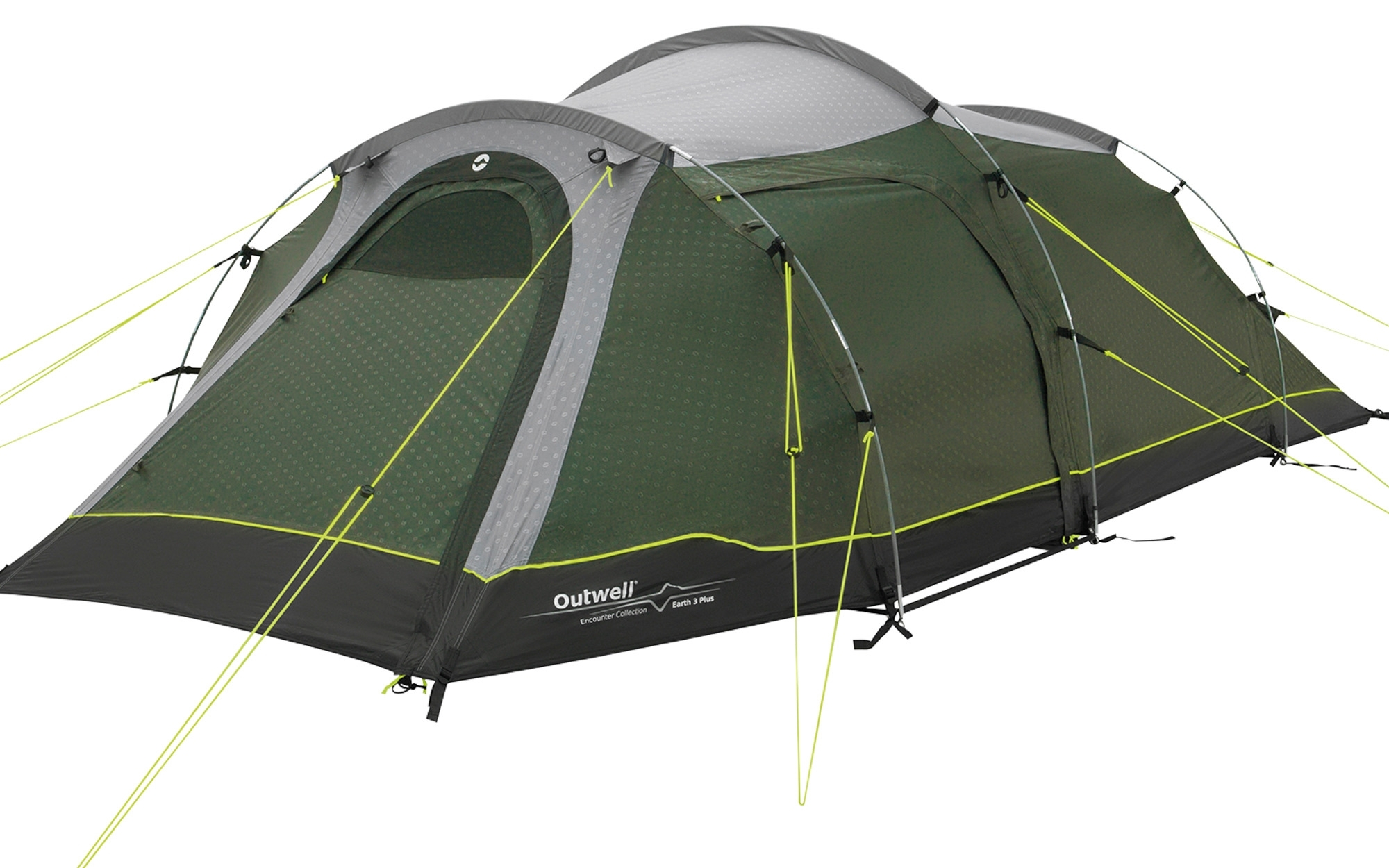 Outwell Earth 3 Plus Tunnelzelt dunkelgrün 3 Personen