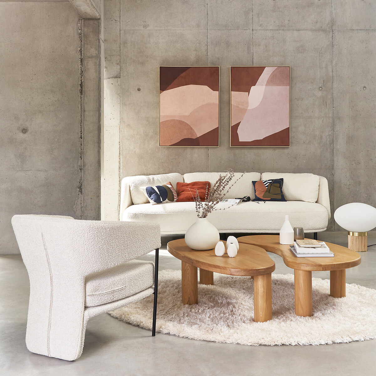 LA REDOUTE INTERIORS<br>Sofá Bouclé, Aro